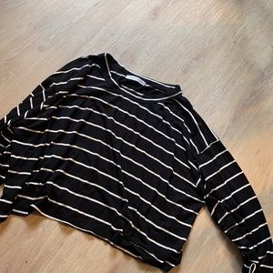 Striped long sleep top